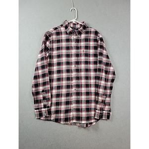 Chaps Performance 100% Cotton Black Plaid LS Button Up Shirt Men's XL